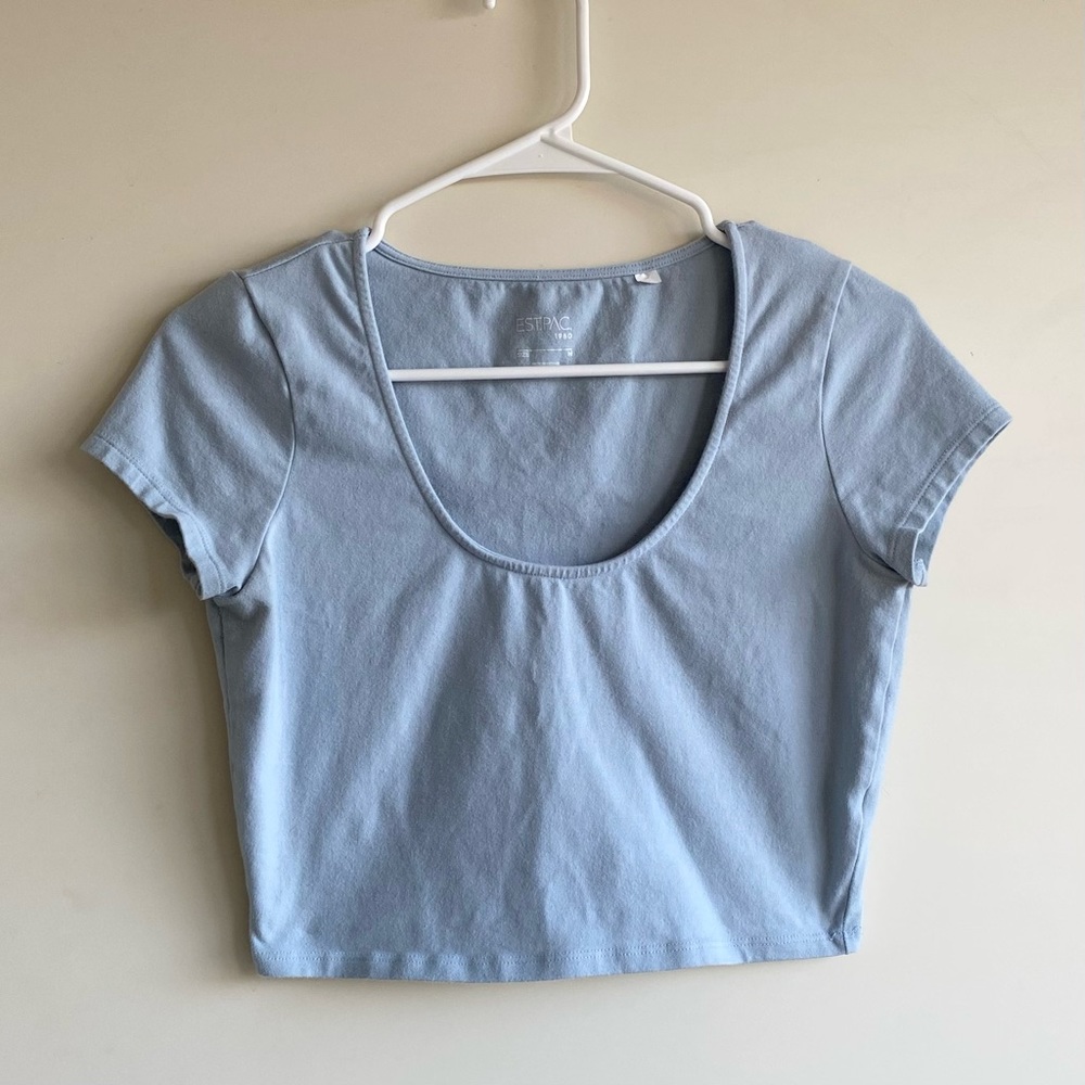PacSun Baby Blue Scoop Neck Crop Top - Women’s Size Medium